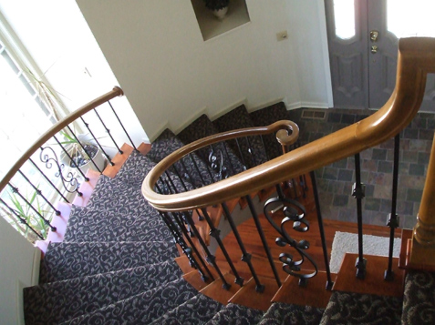 switch out wood spindles to iron spindles